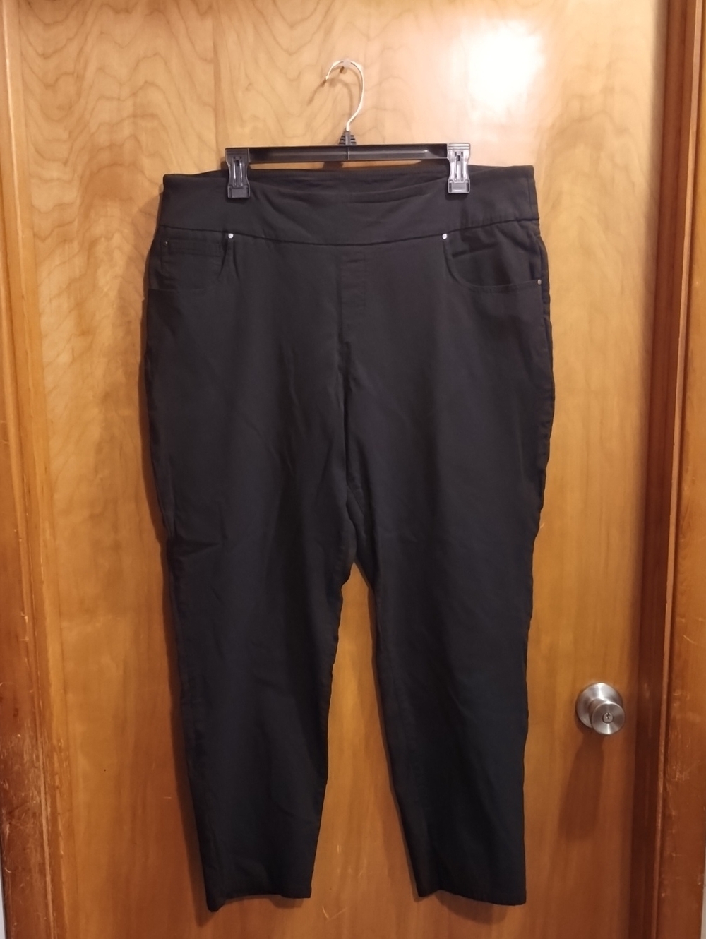 White Stag Black Pull-On Stretch Trousers